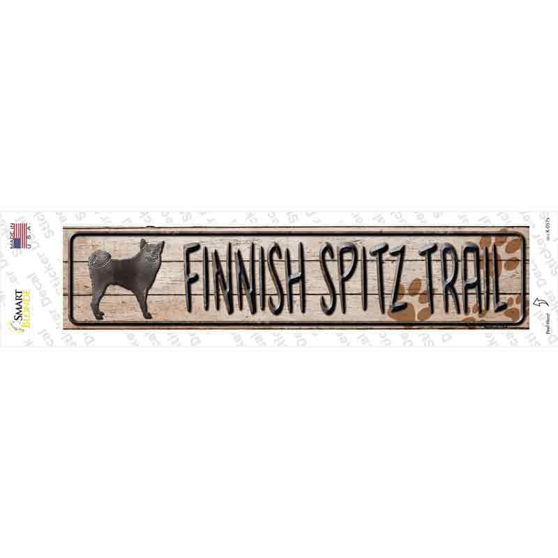 K-057s-M Finnish Spitz Trail Novelty Narrow Sticker Decal - Medium