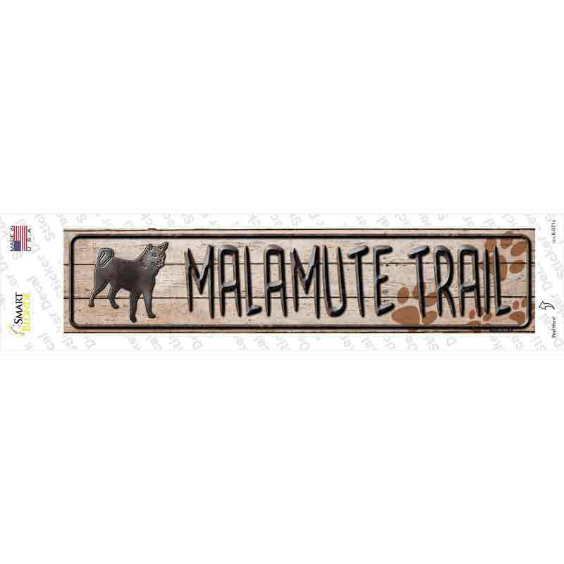 K-071s-M Malamute Trail Novelty Narrow Sticker Decal - Medium