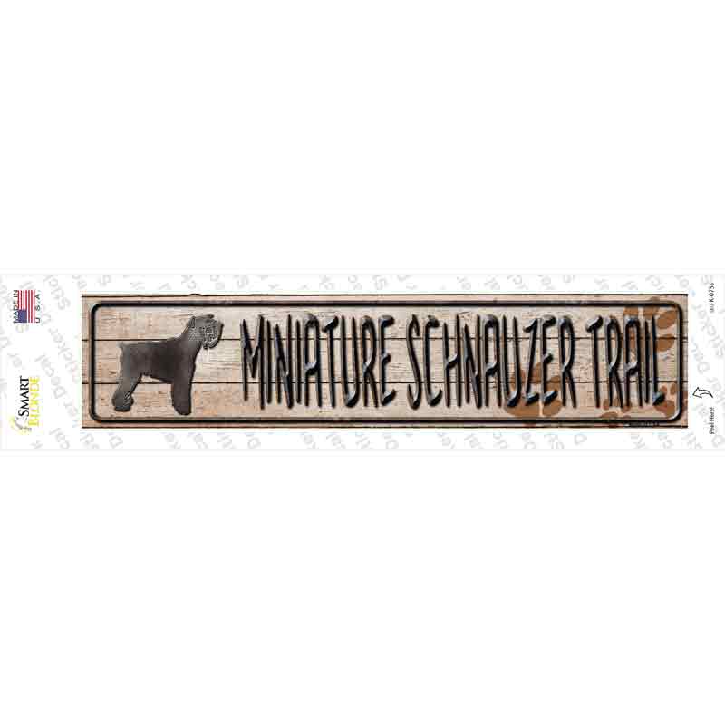 K-075s-M Miniature Schnauzer Trail Novelty Narrow Sticker Decal - Medium