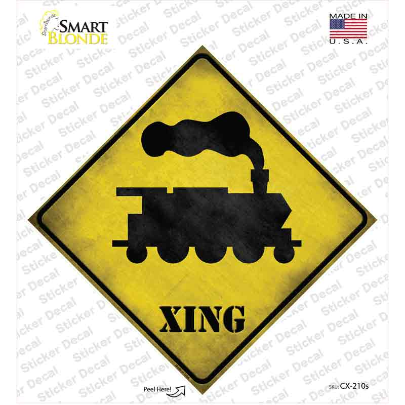 CX-210s-M Train Xing Novelty Diamond Sticker Decal - Medium