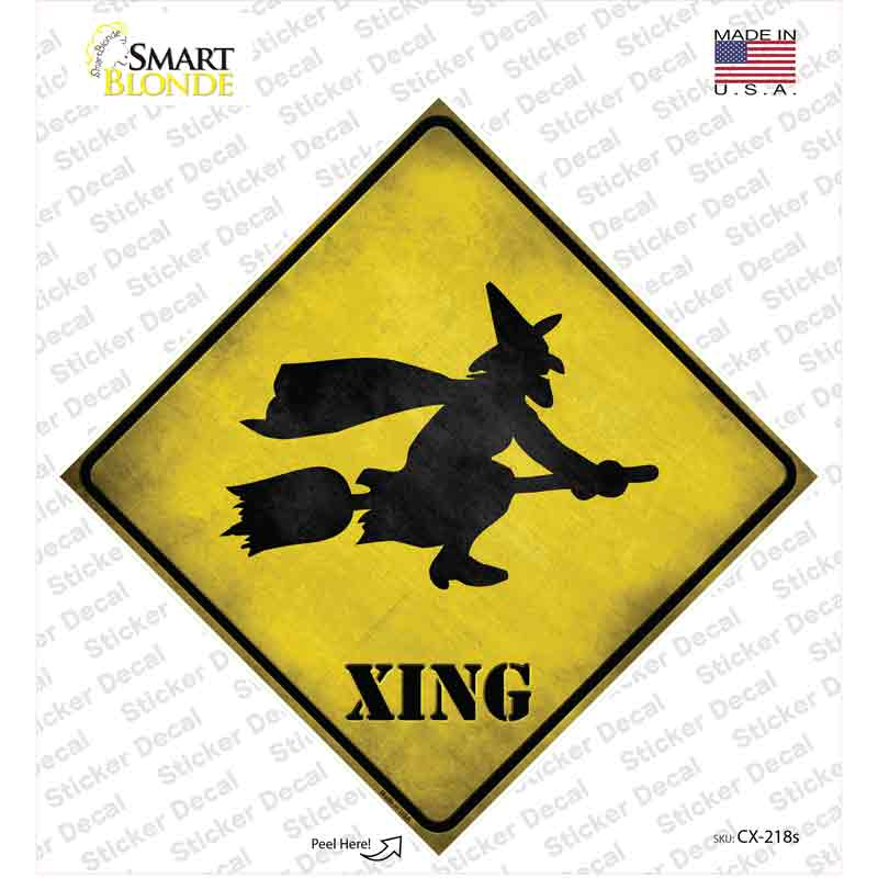 CX-218s-M Simple Witch Xing Novelty Diamond Sticker Decal - Medium