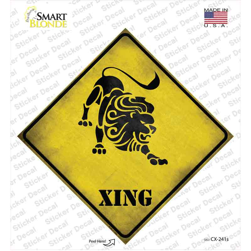 CX-241s-M Leo Zodiac Animal Xing Novelty Diamond Sticker Decal - Medium