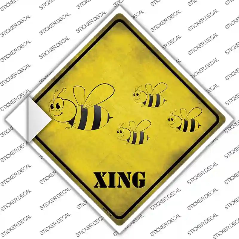 CX-312s-XL Cartoon Bee Xing Novelty Diamond Sticker Decal - Extra Large