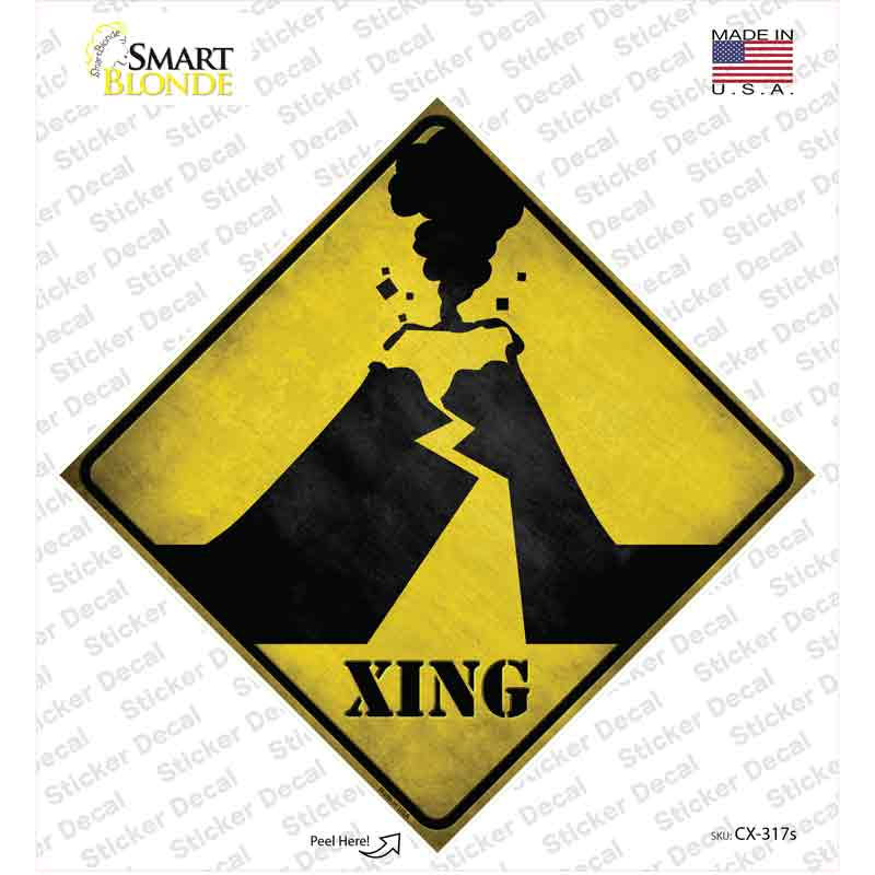 CX-317s-M Volcano Xing Novelty Diamond Sticker Decal - Medium