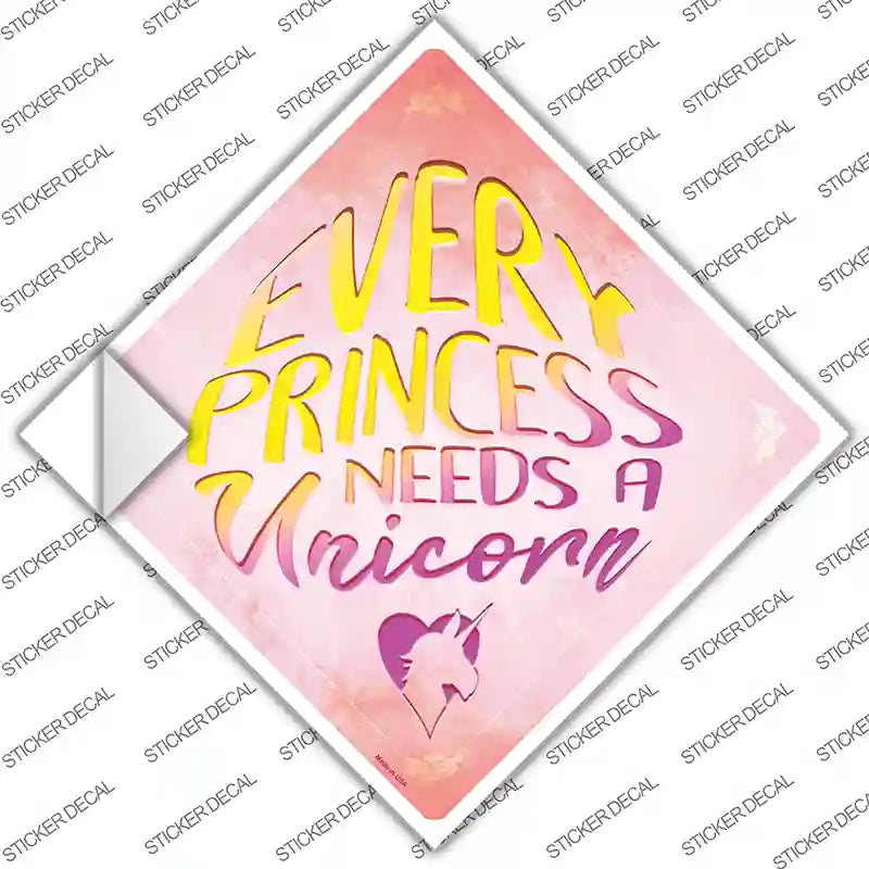 CX-322s-S Every Princess Needs A Unicorn Novelty Diamond Sticker Decal - Small