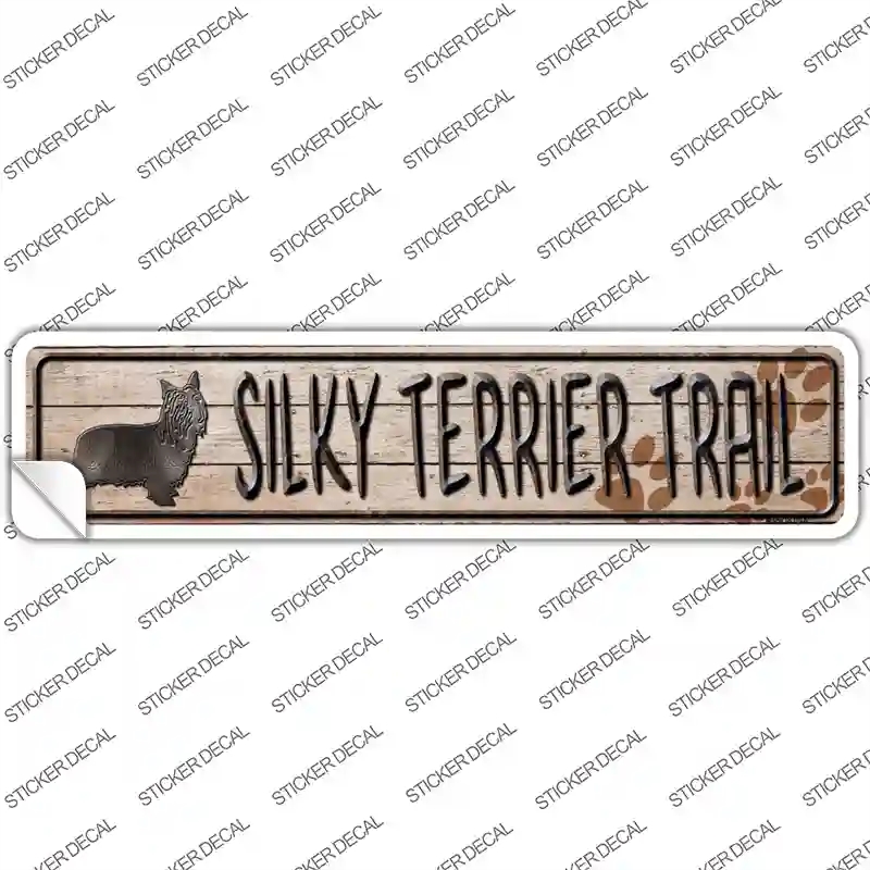 K-088s-XL Silky Terrier Trail Novelty Narrow Sticker Decal - Extra Large