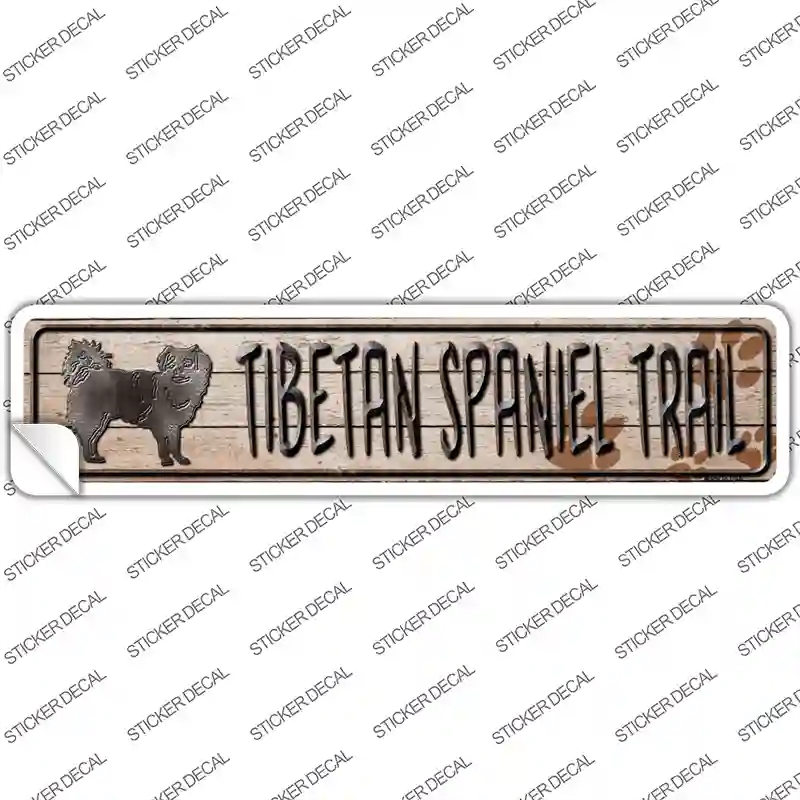 K-090s-L Tibetan Spaniel Trail Novelty Narrow Sticker Decal - Large