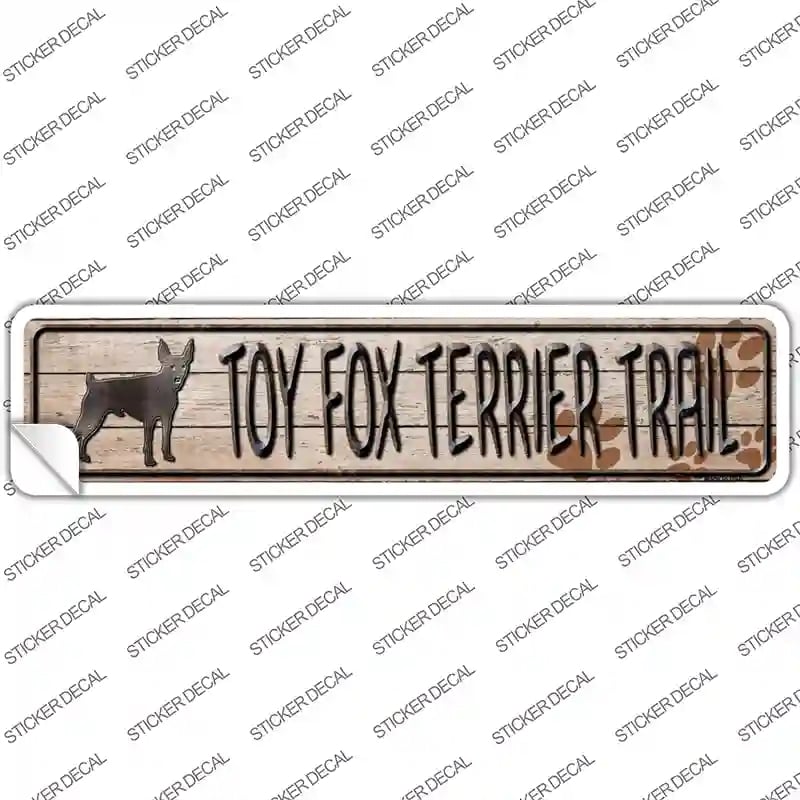 K-092s-S Toy Fox Terrier Trail Novelty Narrow Sticker Decal - Small