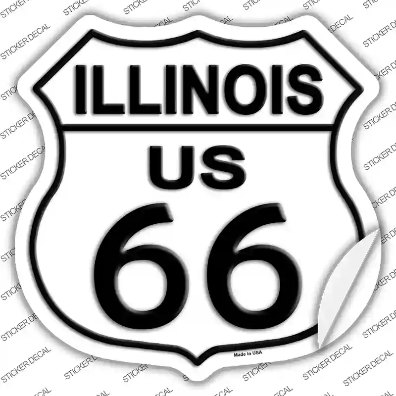 HS-103s-S Illinois Route 66 Novelty Highway Shield Sticker Decal - Small