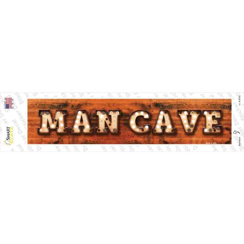 K-810s-M Man Cave Bulb Lettering Novelty Narrow Sticker Decal - Medium