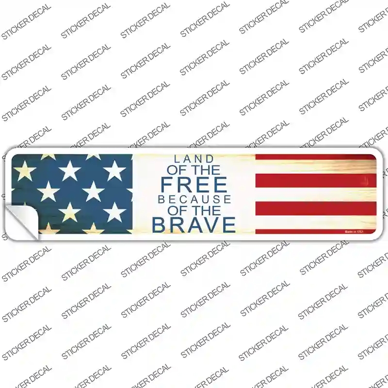 K-622s-L Land of the Free Novelty Narrow Sticker Decal - Large