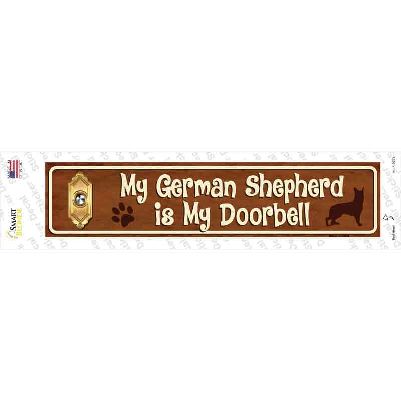 K-623s-M German Shepherd is Doorbell Novelty Narrow Sticker Decal - Medium