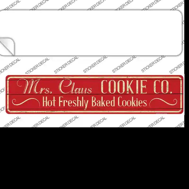 K-650s-S Mrs Claus Cookie Co Novelty Narrow Sticker Decal - Small