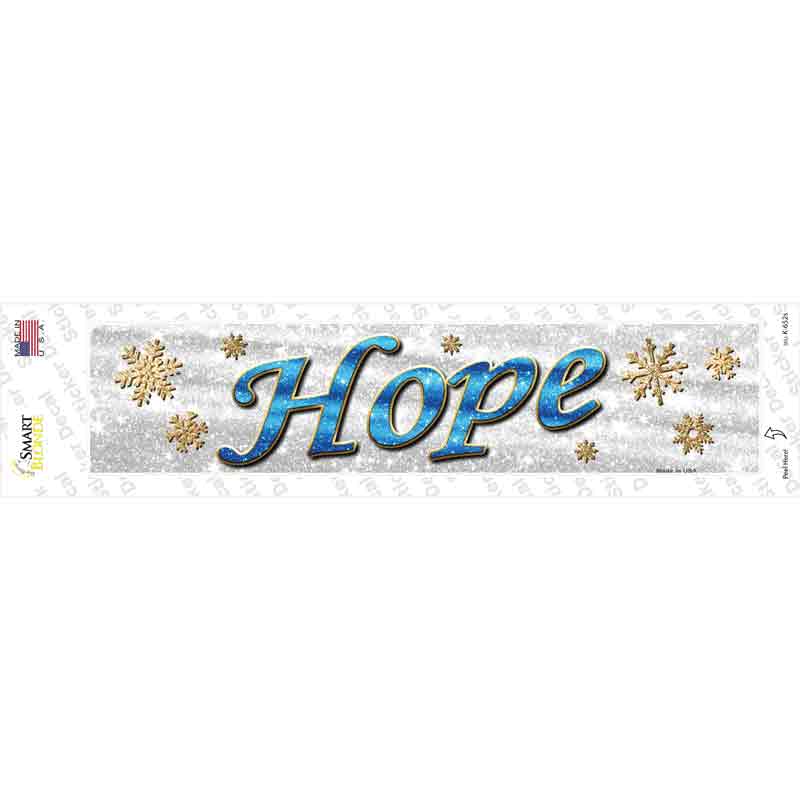 K-652s-M Hope with Snowflakes Novelty Narrow Sticker Decal - Medium