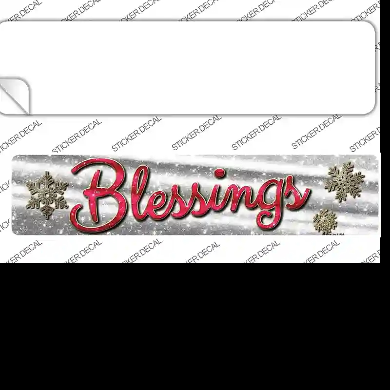 K-655s-S Blessings with Snowflakes Novelty Narrow Sticker Decal - Small
