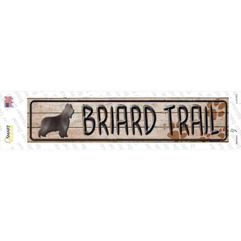 K-107s-M Briard Trail Novelty Narrow Sticker Decal - Medium