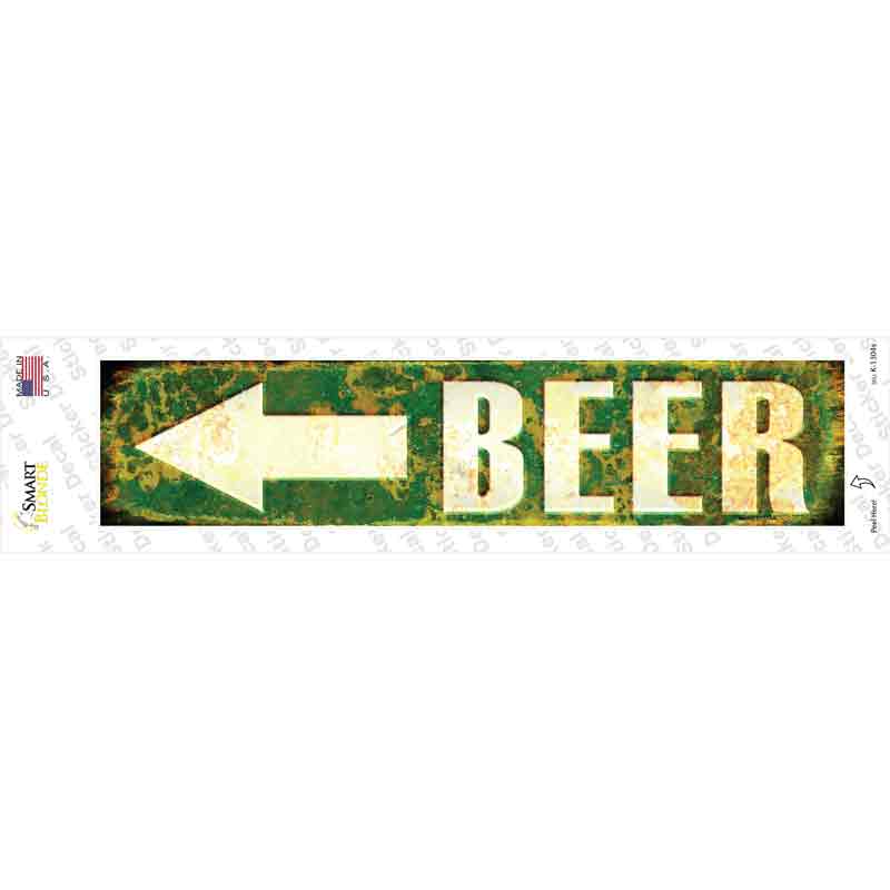 K-1304s-M Beer to the Left Novelty Narrow Sticker Decal - Medium