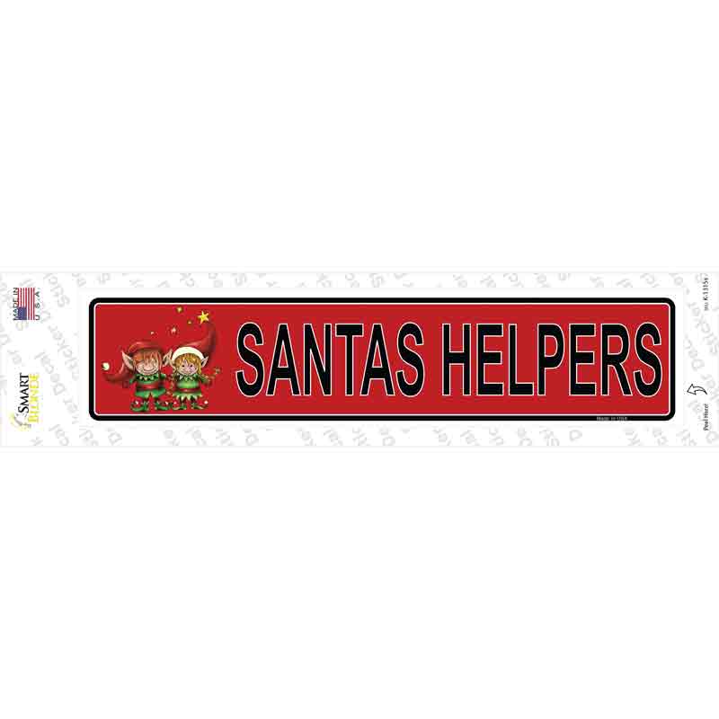 K-1315s-M Santas Helper Novelty Narrow Sticker Decal - Medium