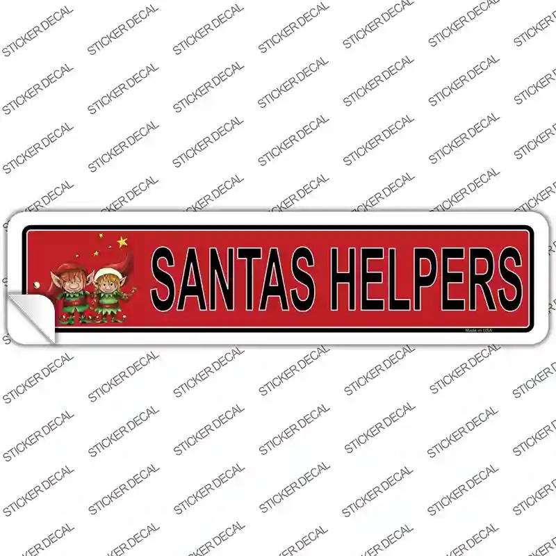 K-1315s-S Santas Helper Novelty Narrow Sticker Decal - Small