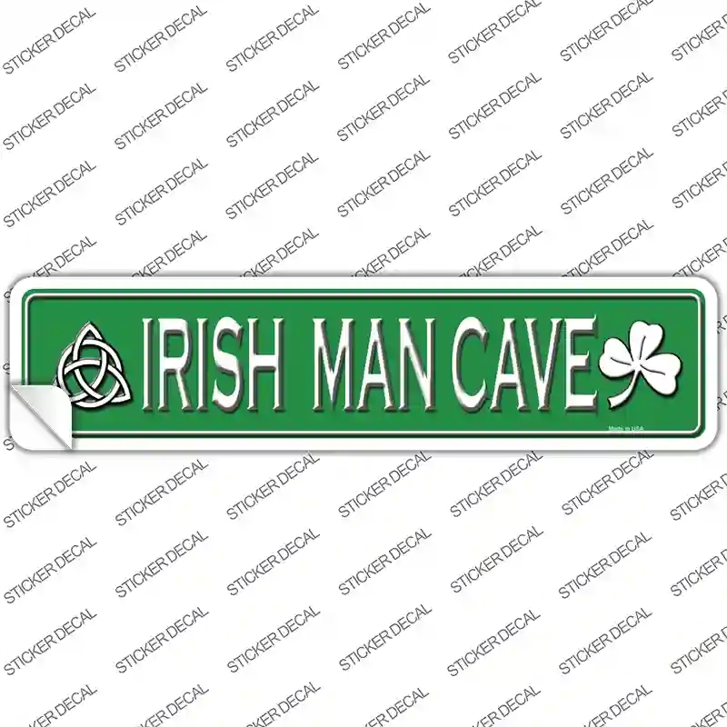 K-1333s-XL Irish Man Cave Novelty Narrow Sticker Decal - Extra Large
