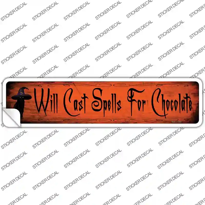 K-1349s-XL Spells for Chocolate Novelty Narrow Sticker Decal - Extra Large