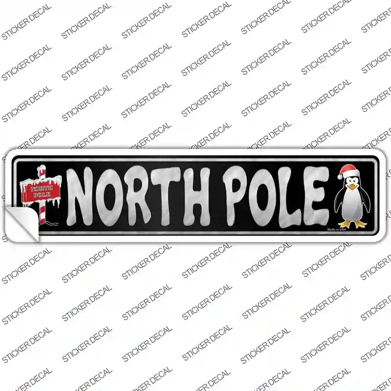 K-1354s-L North Pole Novelty Narrow Sticker Decal - Large