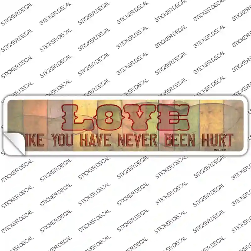 K-1719s-L Love Never Been Hurt Novelty Narrow Sticker Decal - Large