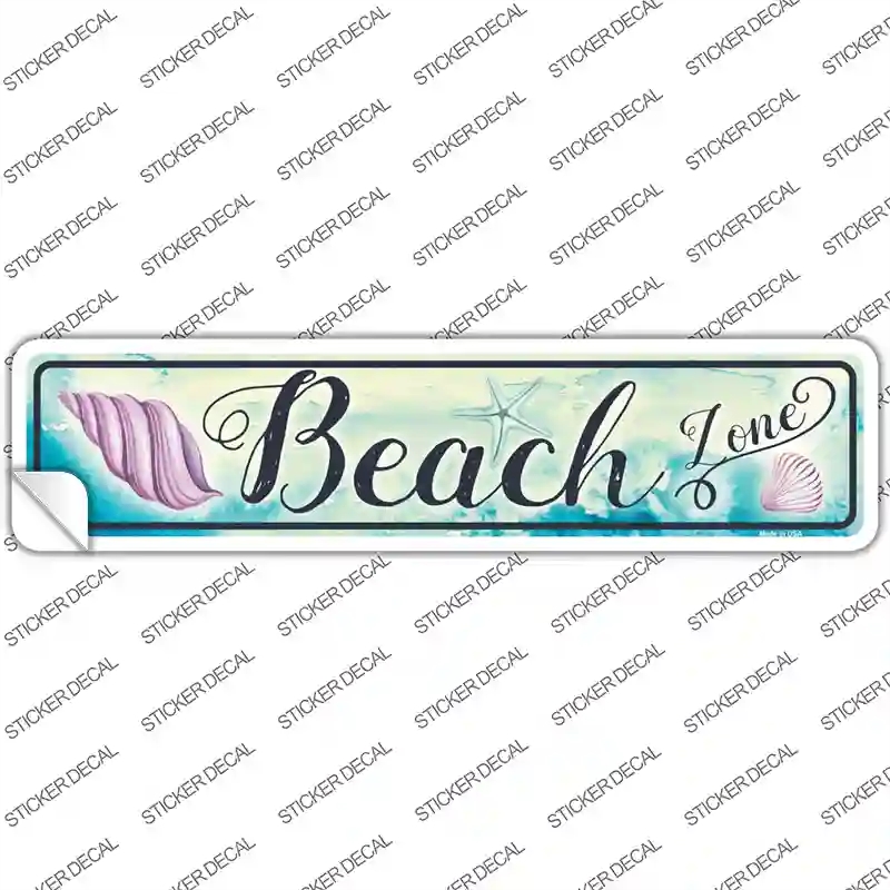K-859s-XL Beach Zone Novelty Narrow Sticker Decal - Extra Large