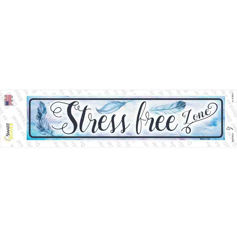 K-861s-M Stress Free Zone Novelty Narrow Sticker Decal - Medium