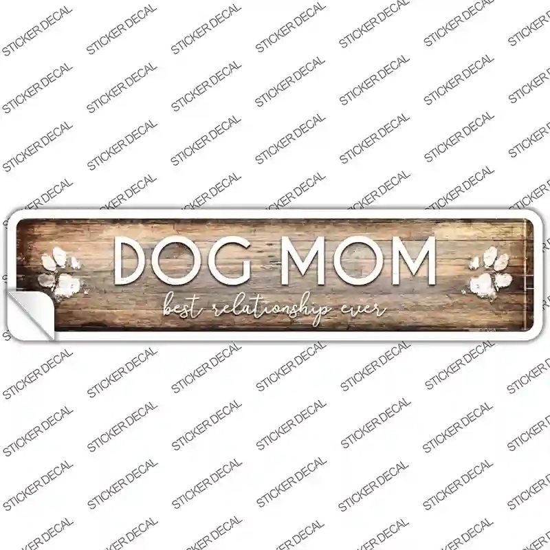 K-915s-L Dog Mom Novelty Narrow Sticker Decal - Large