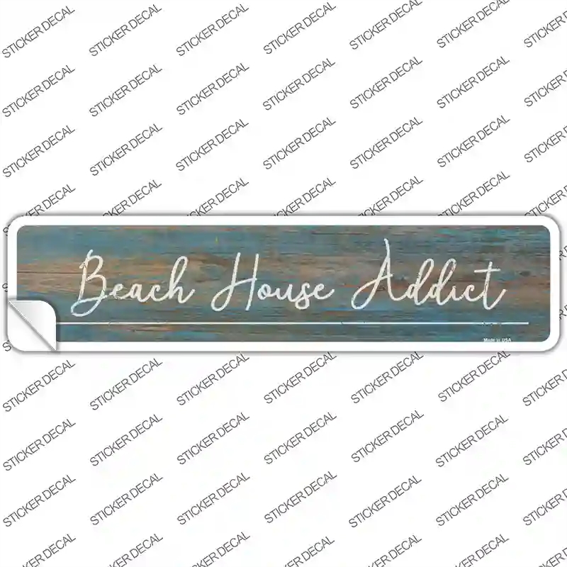 K-920s-XL Beach House Addict Novelty Narrow Sticker Decal - Extra Large