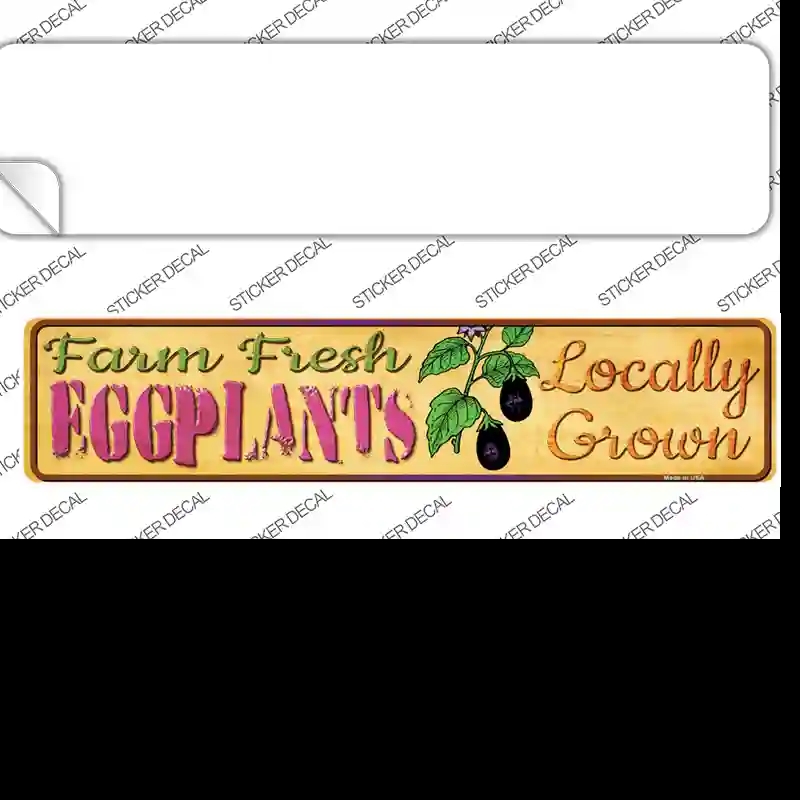 K-670s-S Farm Fresh Eggplants Novelty Narrow Sticker Decal - Small