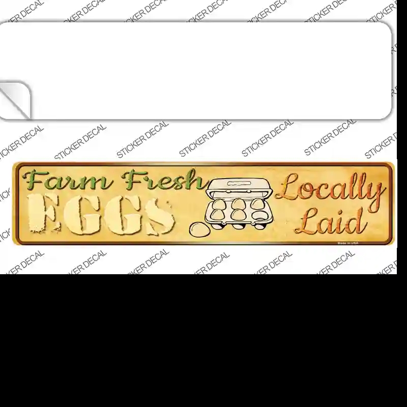 K-672s-S Farm Fresh Eggs Novelty Narrow Sticker Decal - Small