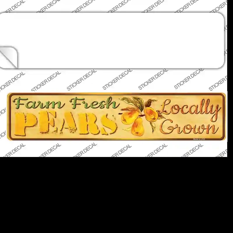 K-708s-XL Farm Fresh Pears Novelty Narrow Sticker Decal - Extra Large