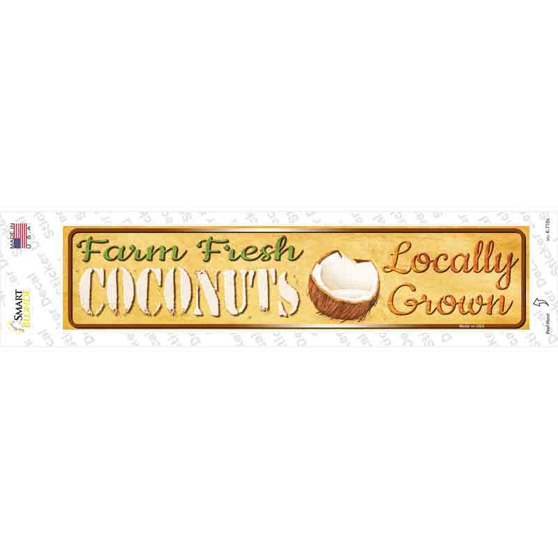 K-710s-M Farm Fresh Coconuts Novelty Narrow Sticker Decal - Medium