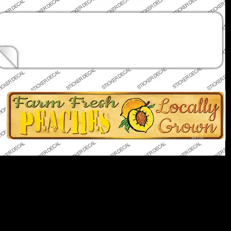 K-711s-L Farm Fresh Peaches Novelty Narrow Sticker Decal - Large