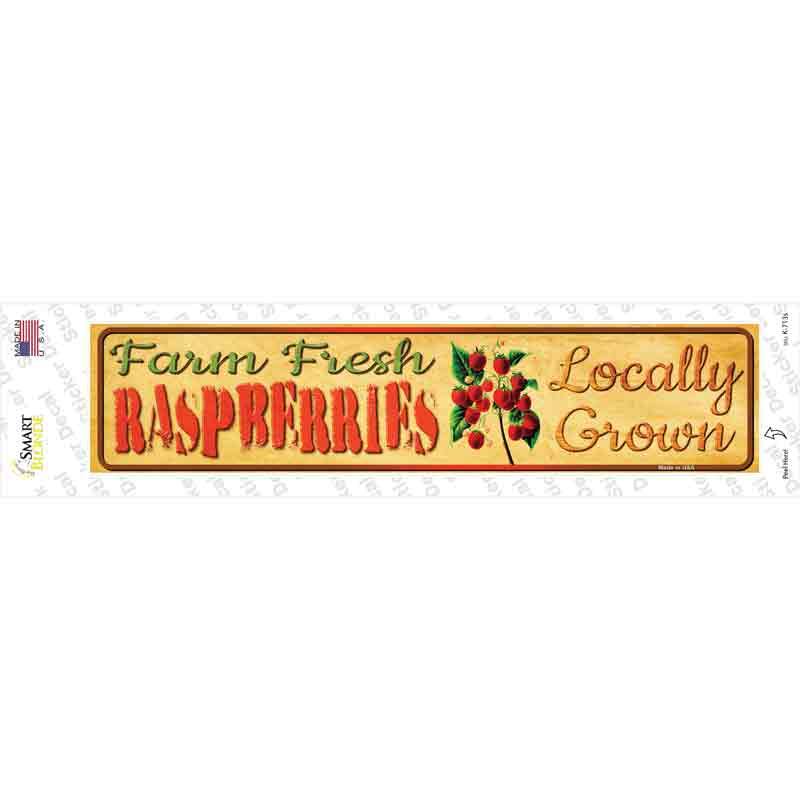 K-713s-M Farm Fresh Raspberries Novelty Narrow Sticker Decal - Medium