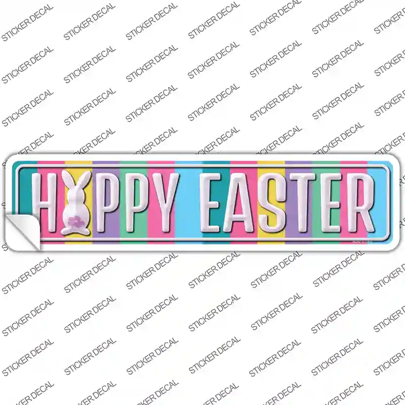 K-717s-S Happy Easter Colorful Novelty Narrow Sticker Decal - Small