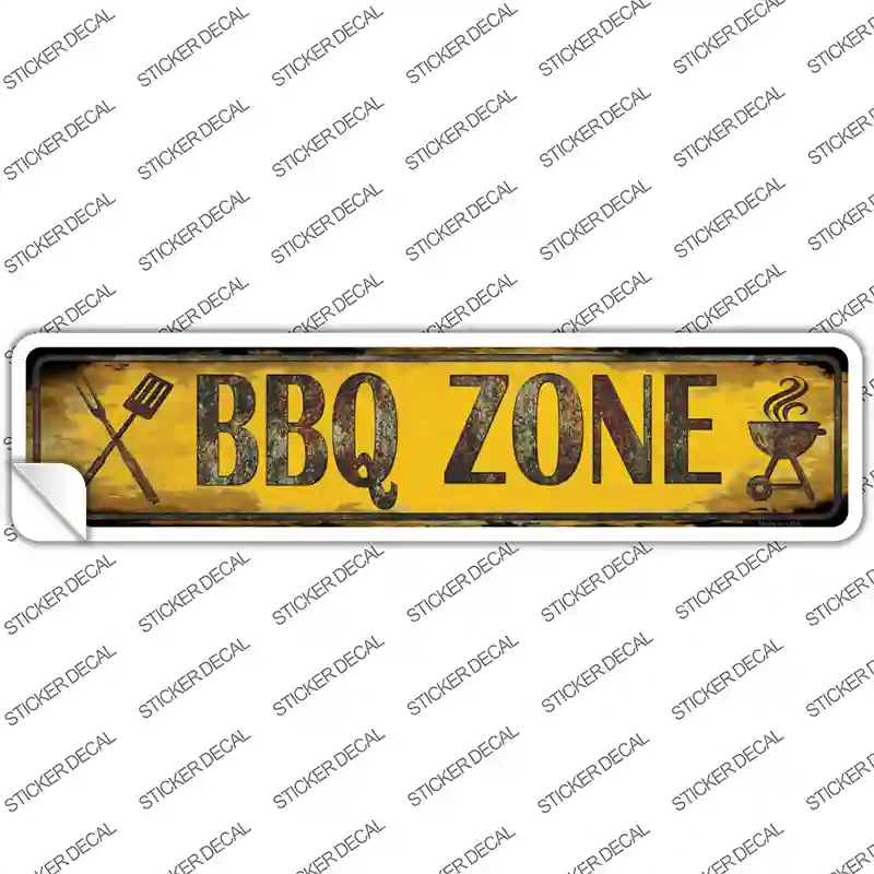 K-728s-S BBQ Zone Novelty Narrow Sticker Decal - Small