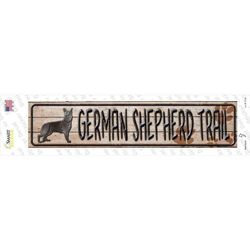 K-113s-M German Shepherd Trail Novelty Narrow Sticker Decal - Medium