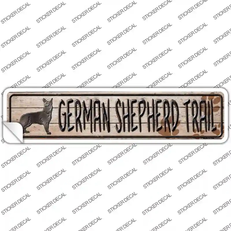 K-113s-S German Shepherd Trail Novelty Narrow Sticker Decal - Small