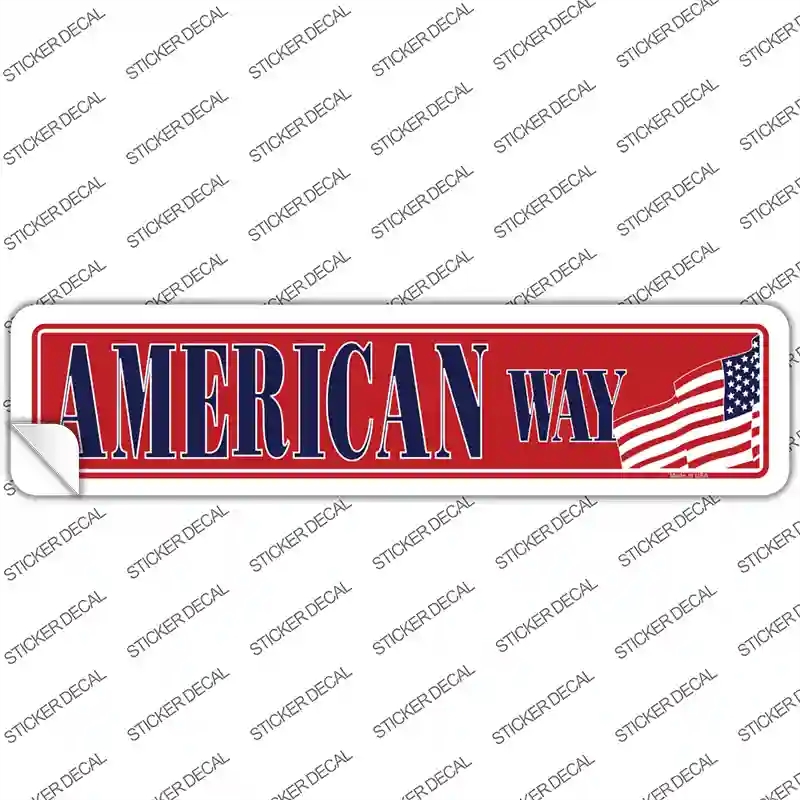 K-1290s-L American Way Novelty Narrow Sticker Decal - Large