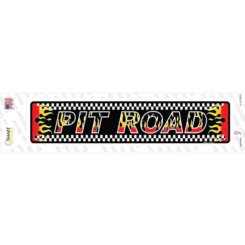 K-1291s-M Pit Road Racing Flames Novelty Narrow Sticker Decal - Medium