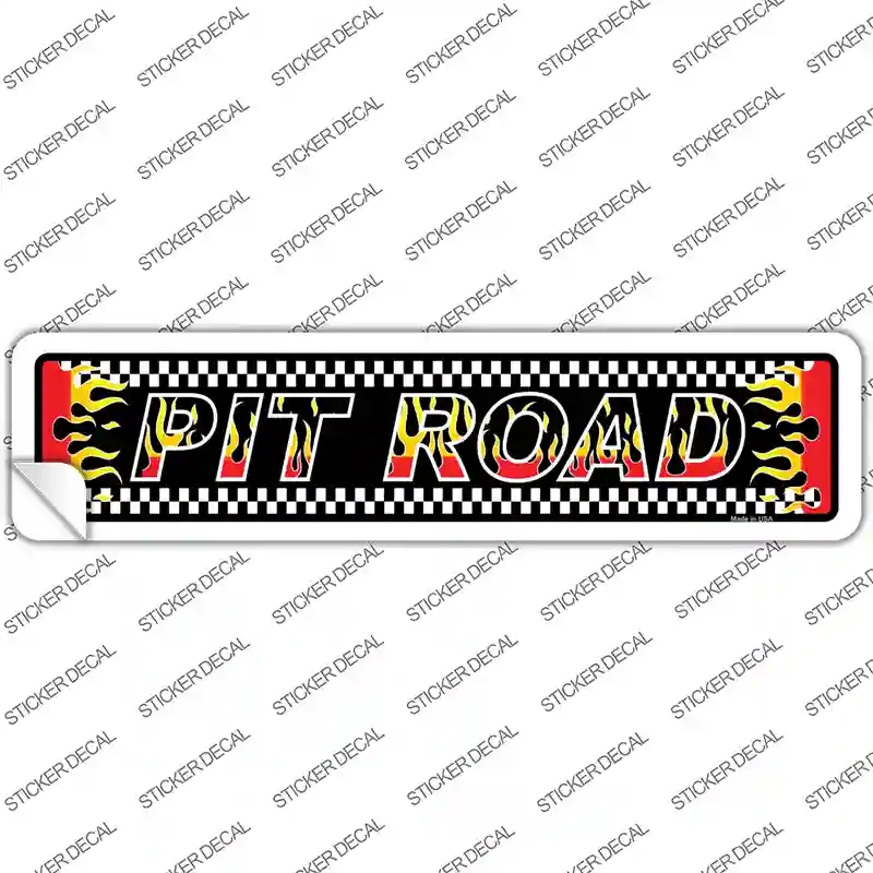 K-1291s-S Pit Road Racing Flames Novelty Narrow Sticker Decal - Small