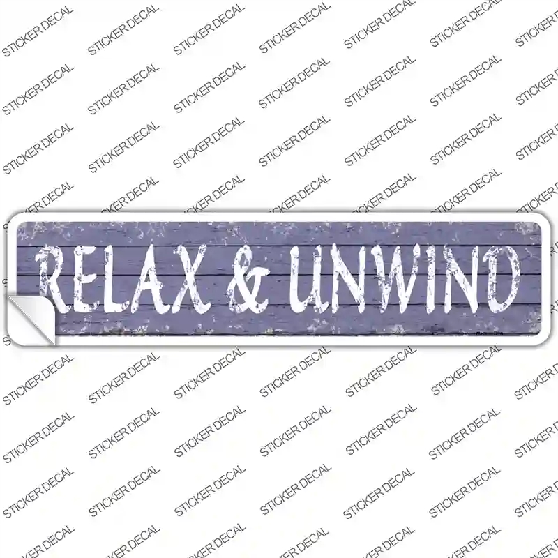 K-1430s-S Relax & Unwind Novelty Narrow Sticker Decal - Small