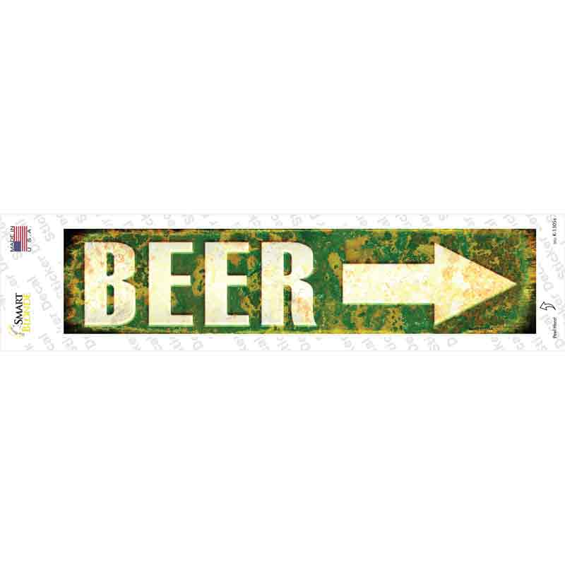 K-1305s-M Beer to the Right Novelty Narrow Sticker Decal - Medium