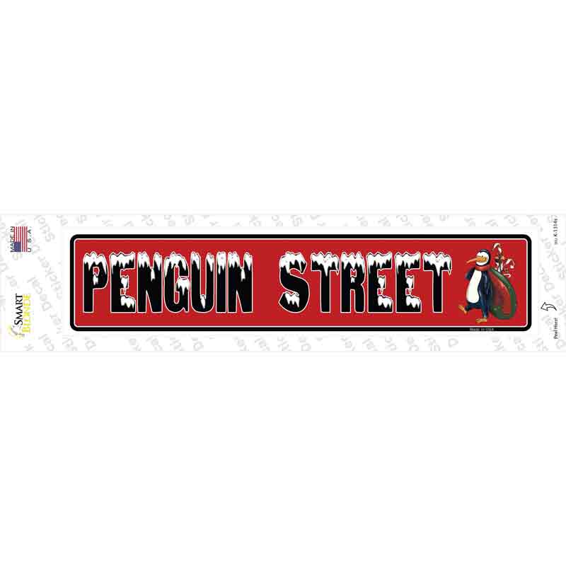 K-1314s-M Penguin Street Novelty Narrow Sticker Decal - Medium