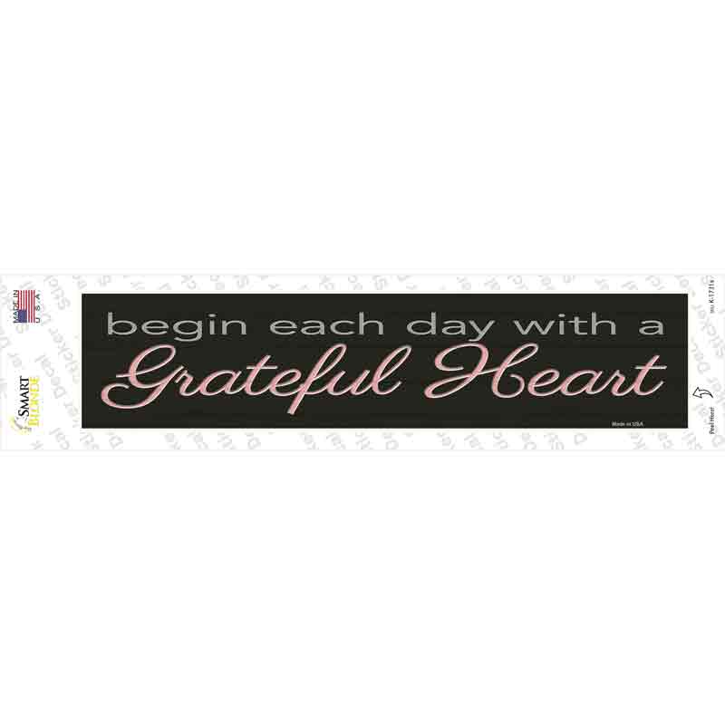 K-1731s-M Grateful Heart Novelty Narrow Sticker Decal - Medium