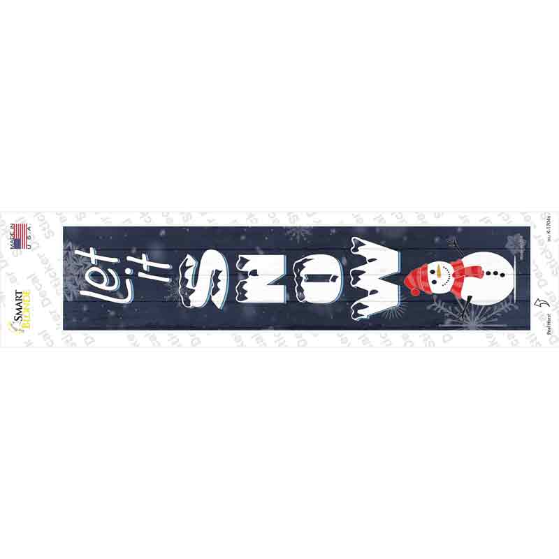 K-1704s-M Let It Snow Snowman Novelty Narrow Sticker Decal - Medium