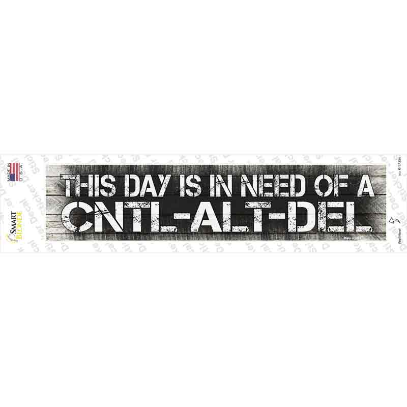 K-1735s-M Control Alt Delete Novelty Narrow Sticker Decal - Medium